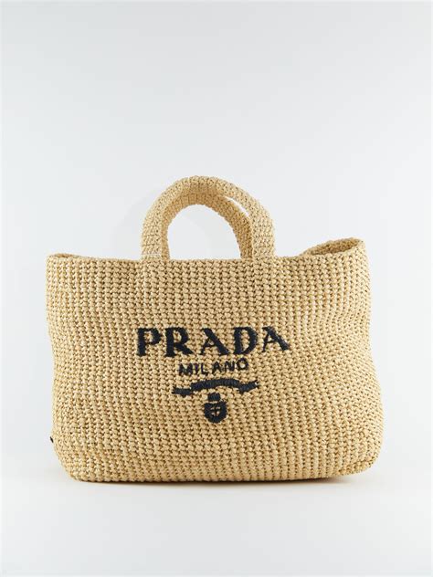 prada large raffia tote|large raffia tote bag.